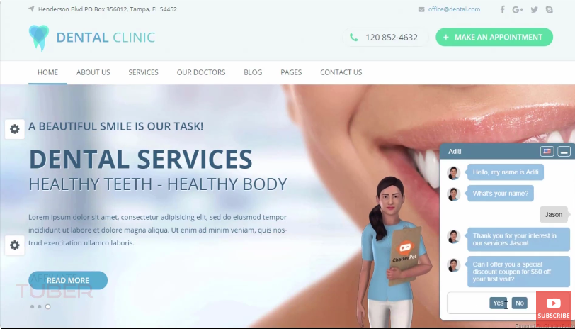 ChatterPal chatbot offering discount to capture leads on a landing page