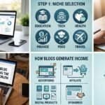 A digital tree growing from a tablet representing a blog as a long-term profitable asset.