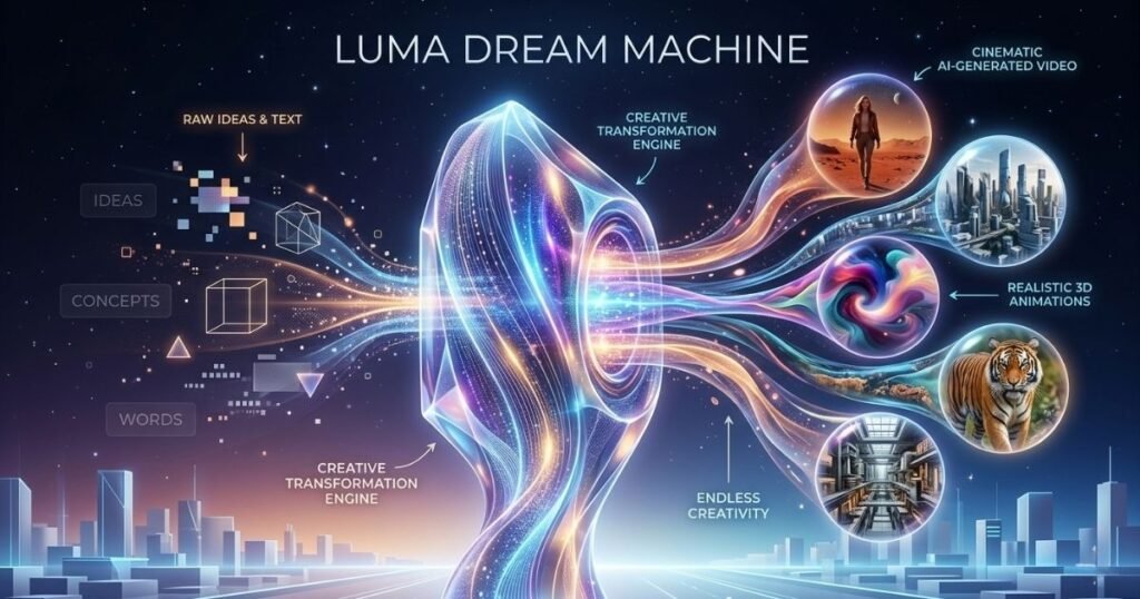 Luma Dream Machine AI video generator transforming ideas into cinematic and realistic AI generated videos
